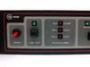 Varian VJW6703AR00 front panel left section – power rocker switch (red) and lamp test button with green status LED