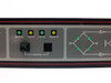 Varian VJW6703AR00 front panel center section – STATUS/ALARMS area with EXT ALARM, HPA 1 FAULT, HPA 2 FAULT indicator LEDs and CONTROL section with Manual/Auto/Local/Remote LEDs