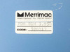Merrimac PDM-81M-3.95G label close-up showing model PDM 81M 3.95G and code 596017, West Caldwell NJ FSCM 12457