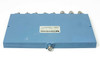 Merrimac PDM-81M-3.95G power divider – side view showing single SMA input port on top and 8 output ports on bottom edge