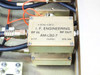I.F. Engineering AM-LB2-7 L-Band amplifier module closeup showing RF IN / RF OUT ports, +12 to +24V rating, D/C 0117, OUFA1, S/N 009 label