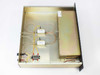 Interior view of MC-1200-2X32-F/B-UG with lid removed, showing two I.F. Engineering AM-701-014-B amplifier modules with coax wiring and internal power distribution