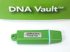Genisyss Personal 4/16 DNA Vault – label on device showing model PERS4/16 and serial number, against DNA Vault branded background