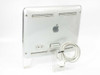 Apple M7649 Studio Display – rear view showing Apple logo, ventilation grilles, dual USB ports, and attached ADC cable