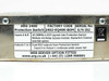 ARG 2402-EQ49K-BOM specification label showing DS3 45.368 Mb/s inputs A and B, dual DS3 outputs, relay bypass module, keyswitch override, and serial number