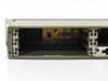 HP 3488A interior view from front showing empty card slot bays and backplane board
