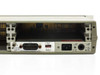 HP 3488A rear panel close-up showing HP-IB GPIB port, DIP address switches, IEC AC inlet, and voltage selector