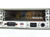 HP 3488A rear panel alternate view showing HP-IB connector, power switch, AC inlet, and line voltage limits label