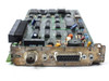 Apple 820-0207-A EtherTalk card — rear bracket angle showing grime, oxidation, and wear on bracket face with BNC and DB-15 ports