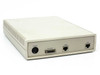 TyLink FRAP Frame Relay Access Probe – rear panel showing power DIN connector, DTE port (DB25-style), COMM RJ port, and NET RJ port