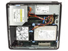 Dell OptiPlex 755 SFF interior — showing SATA hard drive, DVD-RW drive, Dell power supply, RAM slots, and PCI expansion slots