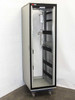 Varian VZC6967R4 40U rackmount cabinet enclosure – right side three-quarter view with door open showing slide rails and interior