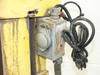 Somaca 106E-24RP side-mounted electrical switch and control box with power cable, showing rust and wear on yellow cabinet