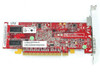 ATI Radeon X600 H9142 PCIe card – PCB reverse side showing memory chips, regulatory labels, and PCIe edge connector