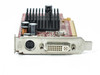 Close-up of Dell J9133 Radeon X600 bracket — S-Video (Mini-DIN) port and DVI-I connector detail