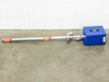 Kurz K-BAR 2000B mass flow meter element — full side view of complete assembly laid flat, electronics enclosure on right and probe tip visible on left with safety banding