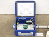 Kurz K-BAR 2000B electronics enclosure open — interior view showing terminal blocks, green PCB sensor interface board, wiring harness, and wiring diagram mounted to inside of lid