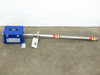 Kurz Instruments K-BAR 2000B multipoint insertion mass flow meter — full assembly showing blue electronics enclosure and 34-inch stainless steel probe with red and yellow banding markers, viewed from front-left