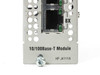 HP J4111A faceplate close-up showing 8X port label and '10/100Base-T Module HP J4111A' text
