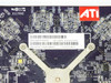 ATI All-In-Wonder X1800XL — close-up of PCB label showing S/N, P/N 102A5220400, AIW X1800XL PCIE 256 NTSC, and Made in China marking