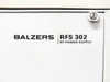 Balzers RFS 302 RF Power Supply – close-up of front door label reading 'BALZERS RFS 302 RF POWER SUPPLY'
