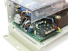 Deltron W109B open frame linear power supply – close-up of control PCB with electrolytic capacitor, rectifier components, and output terminals