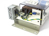 Deltron W109B open frame linear power supply – rear view showing output terminal block with labeled leads (L, N, ground) and wiring harness
