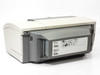 HP Business Inkjet 2200se — rear view showing FCC certification label, HP product labels, ventilation slots, and expansion bay covers