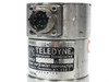 Teledyne Taber 206-SA pressure transducer side view showing multi-pin circular mil-spec electrical connector and label