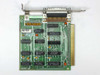 IBM 1501987XM ISA parallel card – component side detail showing DIP ICs including SN74LS TTL logic chips, Beckman resistor network, and 1501987 XM silkscreen marking
