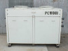 Schreiber 1000AC air-cooled water chiller — front exterior view showing white double-door cabinet, two top-mounted condenser fans, and PCW001 stencil