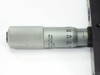 Close-up of L.S. Starrett Co. Ltd micrometer adjuster on Ealing 25-9218 interferometer stage — Made in Great Britain No. 263M