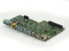 InFocus IN104 4H.13201.A00 DLP projector main board – angled top view showing VGA, RCA, and S-Video port side