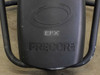 Precor EFX elliptical — rear flywheel cover close-up showing EFX and PRECOR USA molded logos