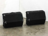 Yamaha S12Me floor monitor pair – rear/top view of both units showing carpet covering, corner hardware, and handles