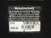 Yamaha S12Me warning label and barcode label closeup showing model S12Me, serial number 10243230, and UPC barcode