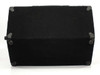 Yamaha S12Me floor monitor – single unit top/rear view showing black carpet covering and metal corner protectors