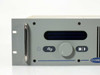 Comdel CLX-10KW – close-up of left side of front panel showing power symbol button, waveform/frequency button, and rotary encoder knob