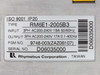 Rhymebus RM6E1-2005B3 rating label showing TYPE, INPUT 3PH AC200-240V 19A 50/60Hz, OUTPUT 17A 0.1-400Hz, PGM NO. 9748-003, ISO 9001 IP20, Rhymebus Corporation Taiwan