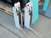 Two robotic sample retrieval arm assemblies with linear rail mechanisms removed from TTP Labtech comPOUND freezer
