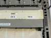 Graphtec WR3320 Linearcorder — right-side panel detail showing DISC CH3 and CH4 labels, chart speed controls, and alarm/event switches