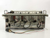Graphtec WR3320 Linearcorder — full rear panel view showing four-channel banana-jack inputs (+/-/GND), IEC AC power inlet, EXT CONTROL connector, and loose power wiring