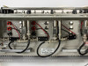 Graphtec WR3320 rear nameplate label close-up: LINEARCORDER TYPE WR3320, SER. NO. 8084021, GRAPHTEC CORP., MADE IN JAPAN