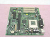 eMachines 304733 PGA 370 system board – top-down view showing Socket 370 CPU socket, two DIMM memory slots, PCI expansion slots, and 20-pin ATX power connector