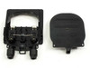 TE Connectivity 1200013L2 junction box housing and lid side by side showing interior terminal block and lid latch mechanism