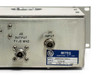 Miteq DN8000/5942 – rear panel label showing Model DN8000/5942, Serial 52918, Freq 4198.6/71 MHz, with J2 Output 71.0 MHz and J1 Input SMA connectors