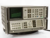 HP 8566B Spectrum Analyzer and display unit stacked, front view — CRT showing active spectrum trace, no rack ears
