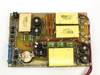 CPI Satcom Gen IV HV Module 01026320 – top-down view showing full PCB layout with yellow wound HV capacitors, toroidal transformer, and blue edge connector