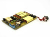 CPI Satcom Gen IV HV Module Assy 01026320 – three-quarter view showing PCB with yellow HV capacitors and attached 8-pin circular connector on red wire harness