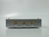 Varian 01016270-02/11 RF Detector Assembly – opposite side view showing three SMA RF connectors on aluminum enclosure